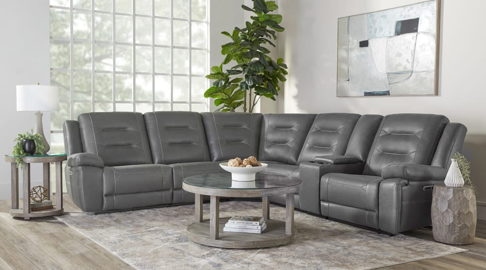 Parker Living - Caldwell - Tahoe Fog 6 Piece Modular Power Reclining Sectional with Power Adjustable Headrests - MCAL-PACKA(H)-TACH view 3