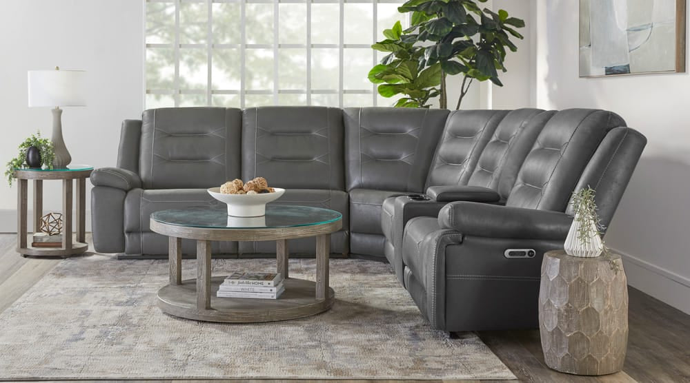 Parker Living - Caldwell - Tahoe Fog 6 Piece Modular Power Reclining Sectional with Power Adjustable Headrests - MCAL-PACKA(H)-TACH view 4