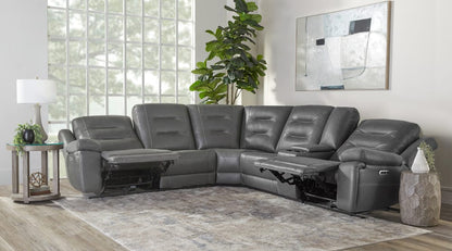 Parker Living - Caldwell - Tahoe Fog 6 Piece Modular Power Reclining Sectional with Power Adjustable Headrests - MCAL-PACKA(H)-TACH view 5