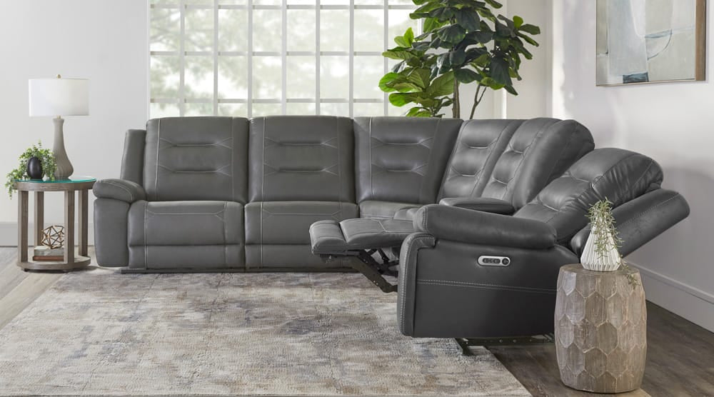 Parker Living - Caldwell - Tahoe Fog 6 Piece Modular Power Reclining Sectional with Power Adjustable Headrests - MCAL-PACKA(H)-TACH view 6