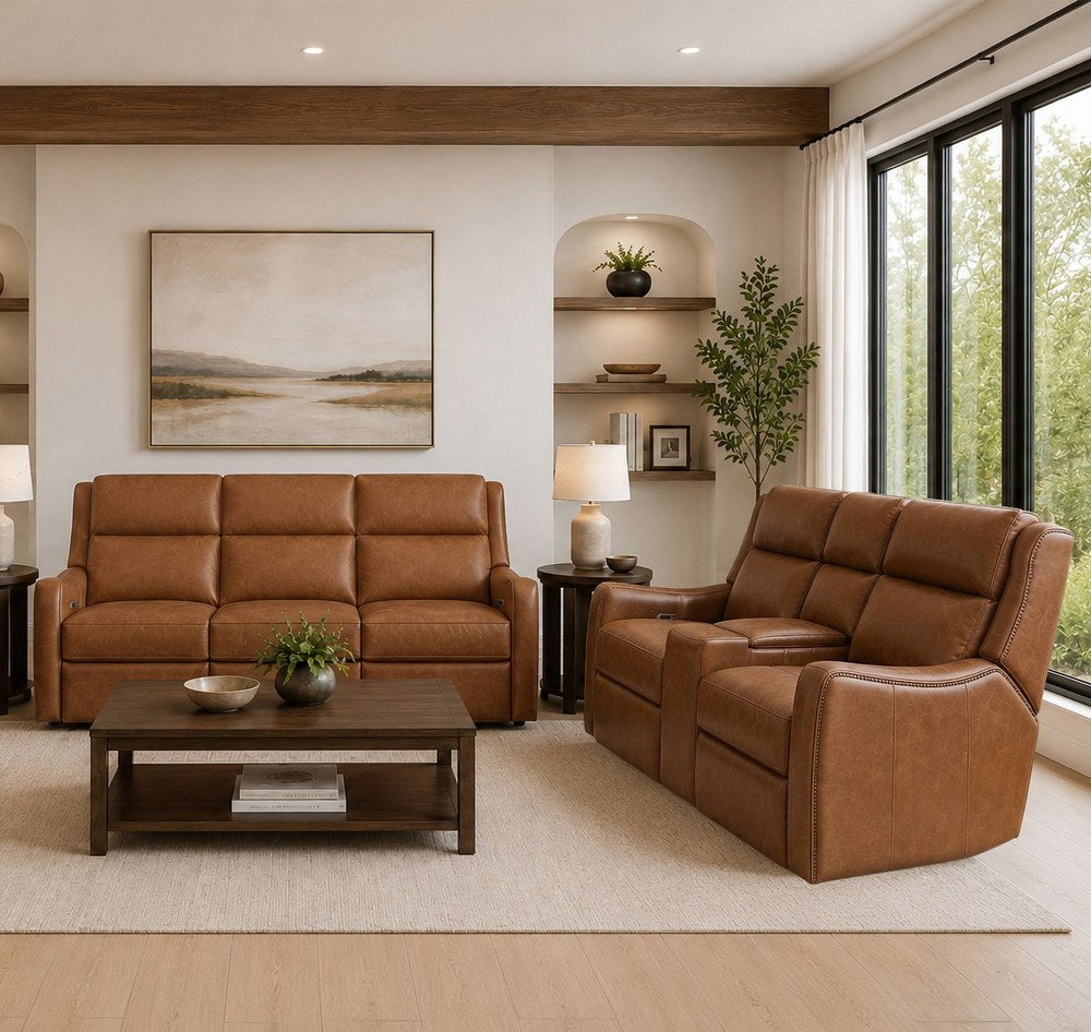 Parker Living - Channing - Renaissance Cinnamon Power Zero Gravity Sofa and Tilt Console Loveseat - MCHN-KIT-32CP3ZT-RECI view 1