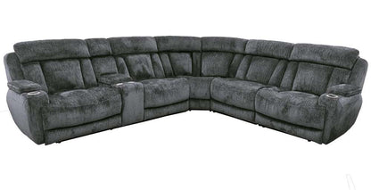 Parker House - Dalton - Lucky Charcoal 6 Piece Modular Power Reclining Sectional with Power Headrests and Entertainment Console - MDAL-PACKT(H)-LCH veiw 1