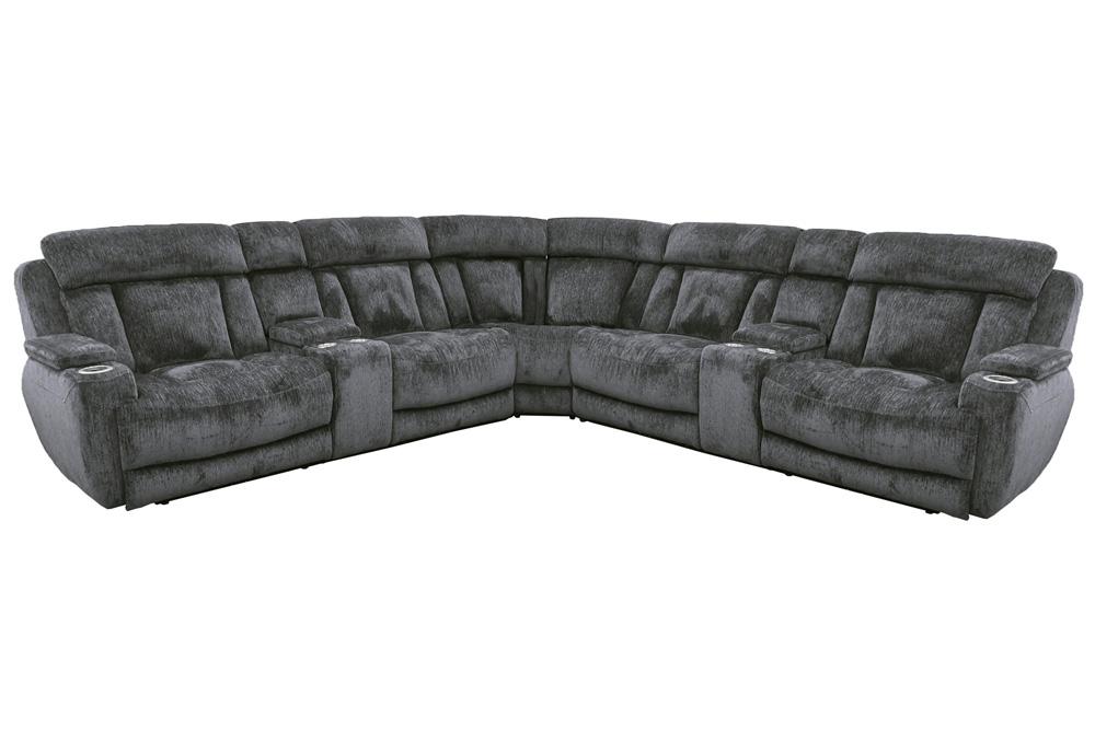 Parker Living - Dalton - Lucky Charcoal 7 Piece Modular Power Reclining Sectional with Power Adjustable Headrests - MDAL-PACKT7(H)-LCH view  1