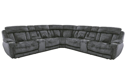 Parker Living - Dalton - Lucky Charcoal 7 Piece Modular Power Reclining Sectional with Power Adjustable Headrests - MDAL-PACKT7(H)-LCH view  1