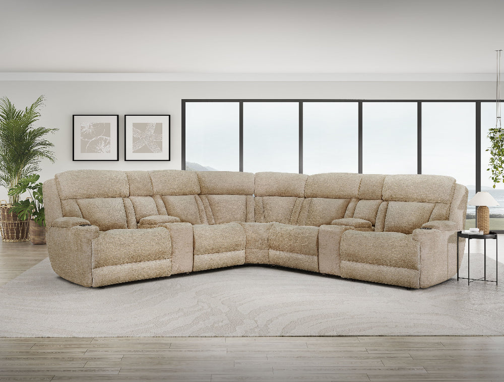 Parker Living - Dalton - Lucky Fawn 7 Piece Modular Power Reclining Sectional with Power Adjustable Headrests - MDAL-PACKT7(H)-LFA view 2
