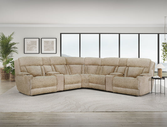 Parker Living - Dalton - Lucky Fawn 7 Piece Modular Power Reclining Sectional with Power Adjustable Headrests - MDAL-PACKT7(H)-LFA view 2
