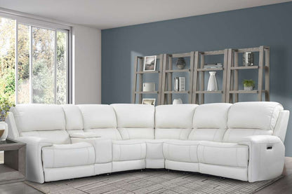 Parker House - Empire - Verona Ivory 6 Piece Modular Power Reclining Sectional with Power Headrests and Entertainment Console - MEMP-PACKA(H)-VIV veiw 1