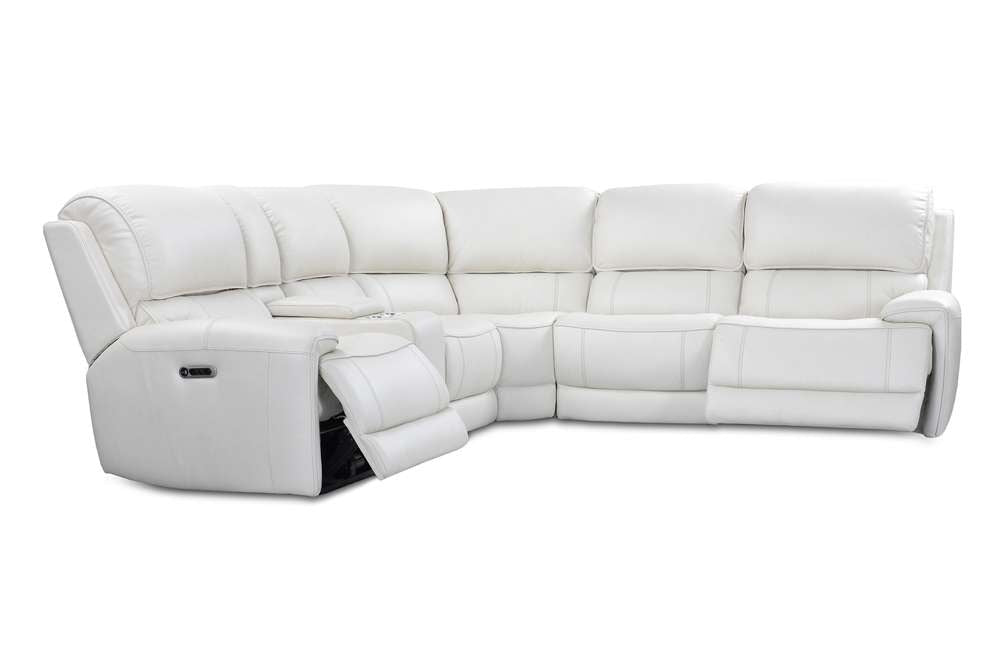 Parker House - Empire - Verona Ivory 6 Piece Modular Power Reclining Sectional with Power Headrests and Entertainment Console - MEMP-PACKA(H)-VIV veiw 2