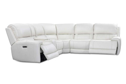 Parker House - Empire - Verona Ivory 6 Piece Modular Power Reclining Sectional with Power Headrests and Entertainment Console - MEMP-PACKA(H)-VIV veiw 2