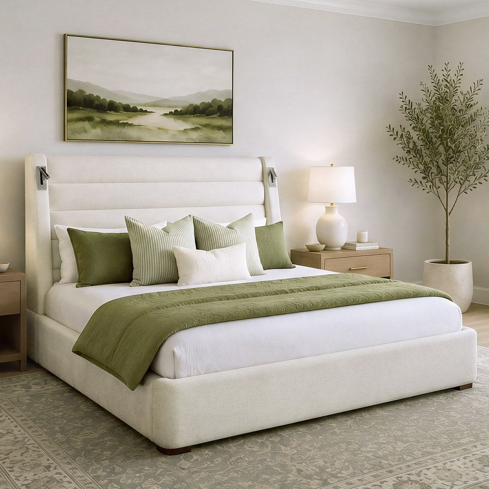 Parker Living - Giorgio - Dreamy Linen King Bed with Speakers - BGIO-KIT-K3-DRLI view 1