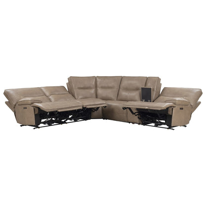 Parker Living - Gladiator - Genova Mocha 6 Piece Modular Zero Gravity Power Reclining Sectional with Power Adjustable Headrests - MGLA-KIT-6A-P2Z-GNMC view 3