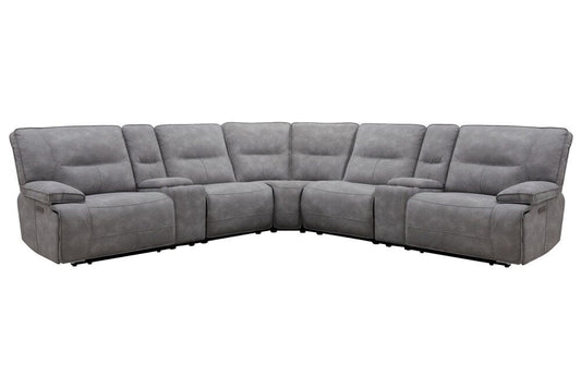 Parker Living - Gladiator - Sky 7 Piece Modular Power Zero Gravity Reclining Sectional with Power Adjustable Headrests - MGLA-PACKT7(HZ)-SKY view 1