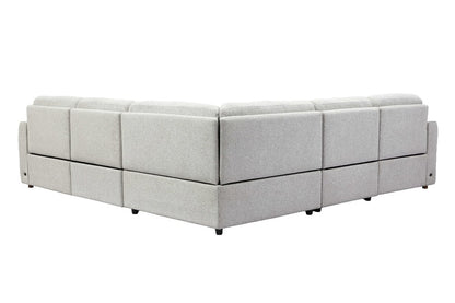 Parker Living - Julianna - Crisp Taupe 5 Piece Power Reclining Sectional with Power Headrests - MJUL-KIT-5A-P2-CRTA view 4