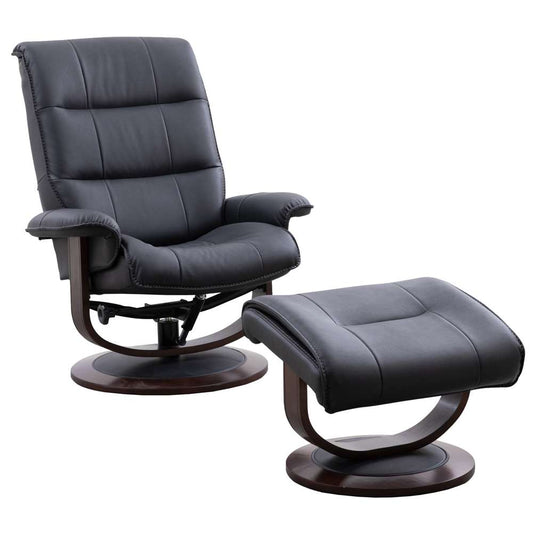 Parker House - Knight - Black Manual Reclining Swivel Chair and Ottoman - MKNI#212S-BLC veiw 1