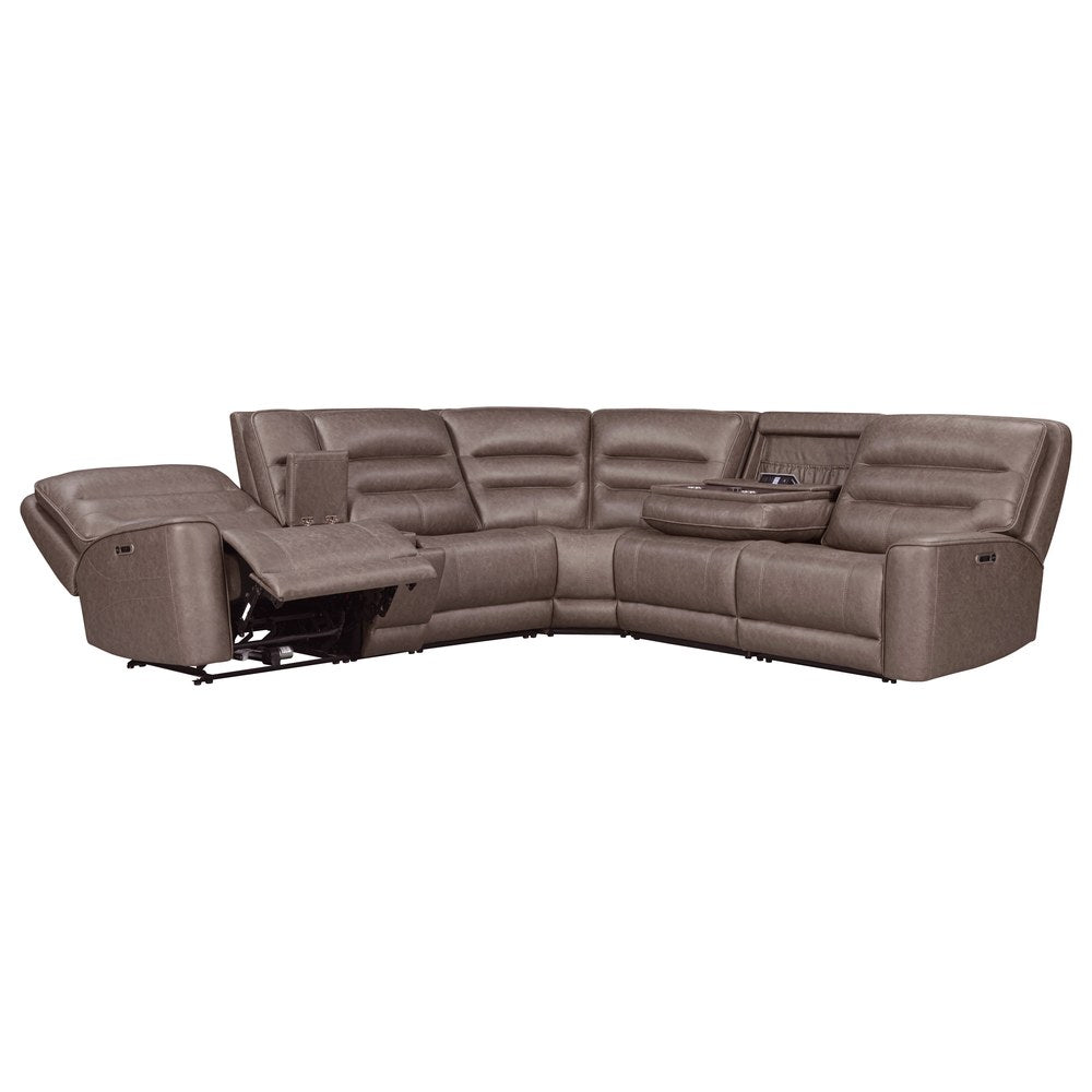 Parker Living - Lawson - Sydney Brunette 6 Piece Modular Zero Gravity Power Reclining Sectional with Adjustable Headrests - MLAW-KIT-6A-P2Z-SYBR view 3
