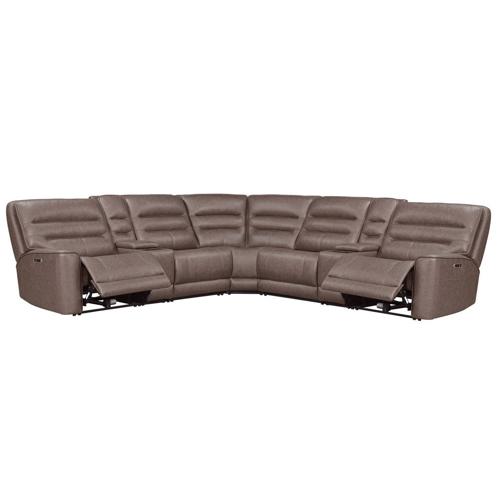 Parker Living - Lawson - Sydney Brunette 7 Piece Modular Zero Gravity Power Reclining Sectional with Adjustable Headrests - MLAW-KIT-7T-P2Z-SYBR view 2
