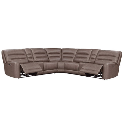 Parker Living - Lawson - Sydney Brunette 7 Piece Modular Zero Gravity Power Reclining Sectional with Adjustable Headrests - MLAW-KIT-7T-P2Z-SYBR view 2