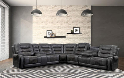 Parker House - Outlaw - Stallion 7 Piece Modular Power Sectional with Drop Down Table - MOUT-PACKT7(H)-STA veiw 2