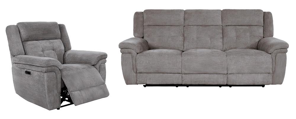 Parker House - Richland - Bristol Grey Power Reclining Sofa and Recliner - MRIC-31PH-BRGR veiw 3