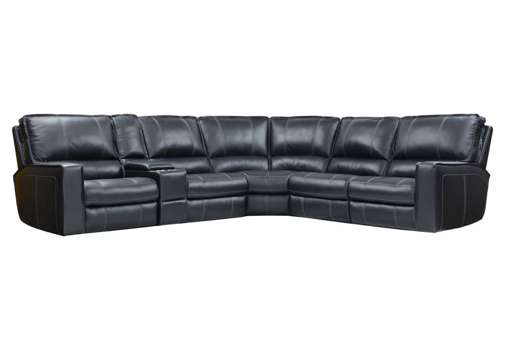 Parker House - Rockford - Verona Black 6 Piece Modular Power Reclining Sectional with Power Headrests and Entertainment Console - MROC-PACKA(H)-VBK_CLOSEOUT veiw 1
