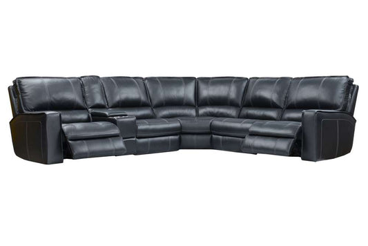 Parker House - Rockford - Verona Black 6 Piece Modular Power Reclining Sectional with Power Headrests and Entertainment Console - MROC-PACKA(H)-VBK_CLOSEOUT veiw 2