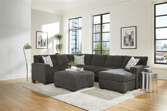 Peak Living - 106 Greenland Charcoal RSF Chaise Sectional w/ Ottoman in Charcoal - 10610-2240_10630-2240_10604-2240 view 1