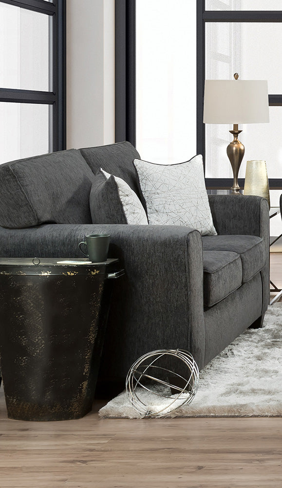 Peak Living - 3100 Tofino Kohl Loveseat in Dark Grey - 3102-1642 view 1