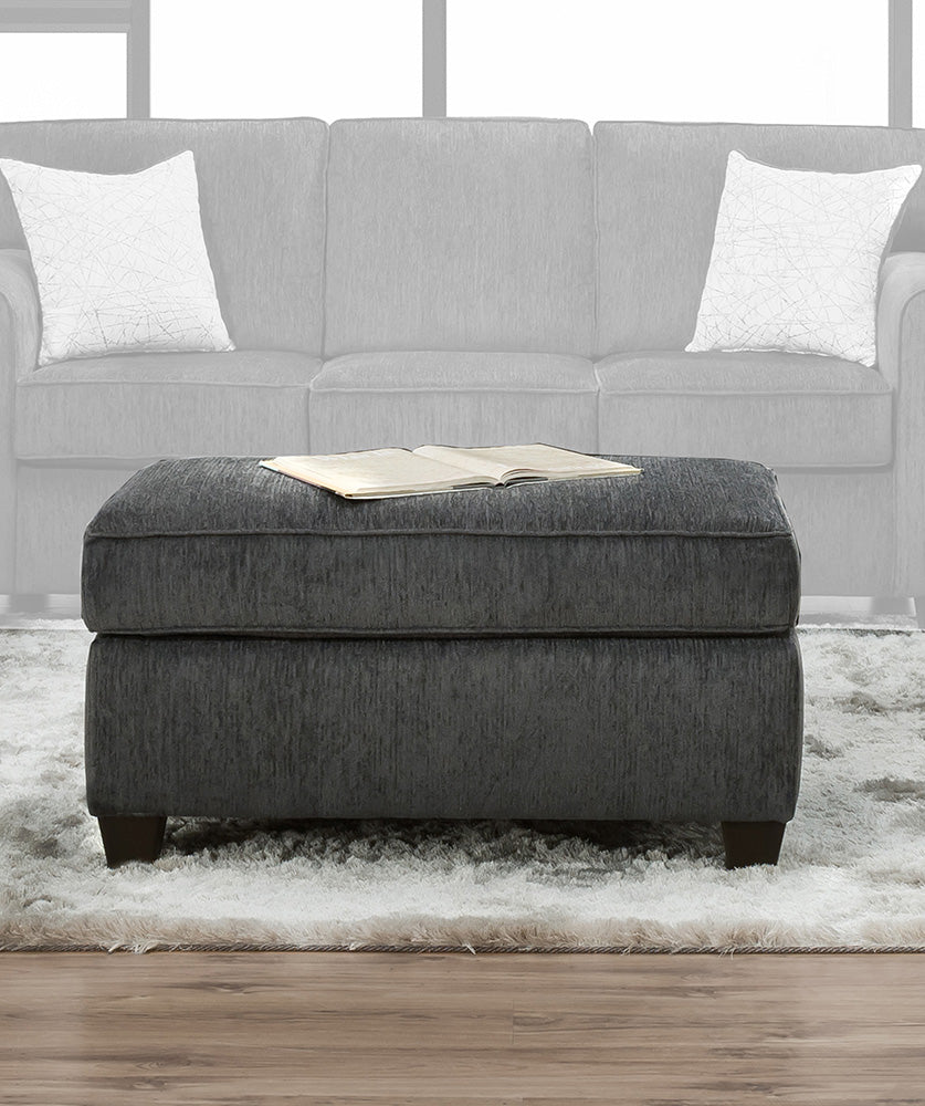 Peak Living - 3100 Tofino Kohl Ottoman in Dark Grey - 3105-1642 view 1