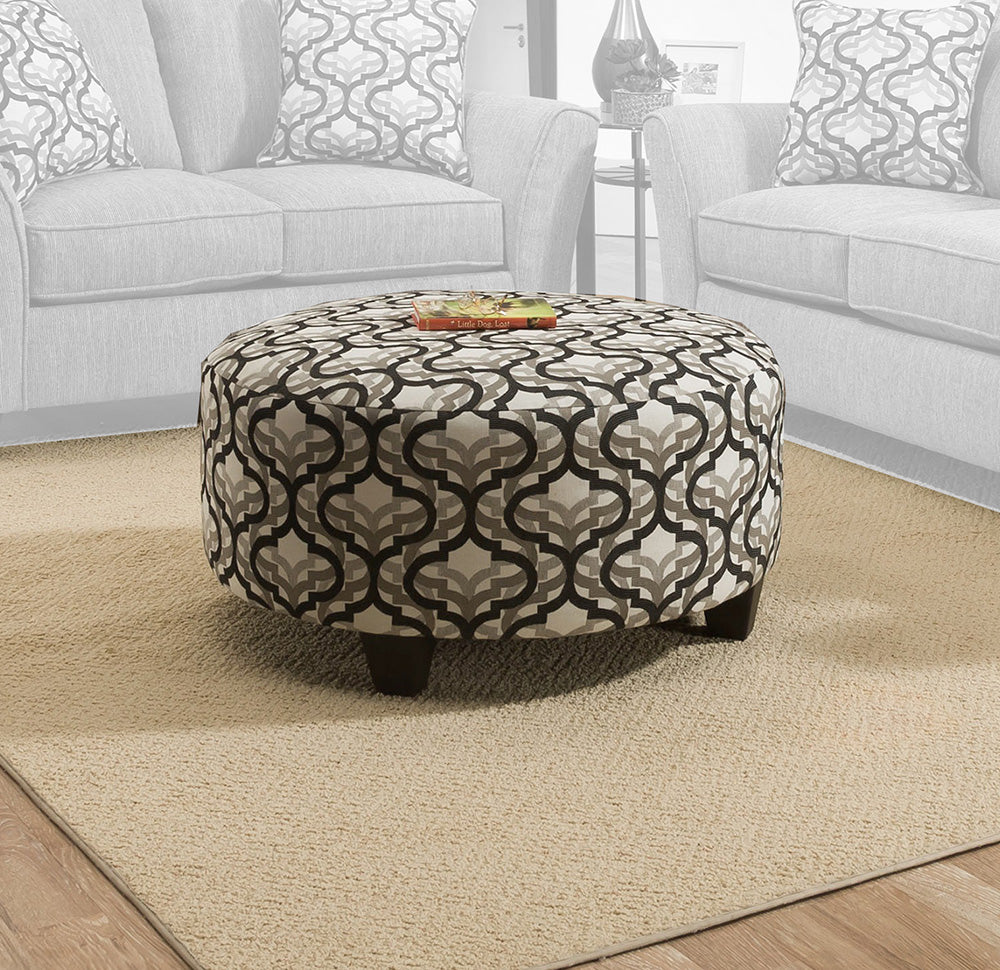 Peak Living - 4550 Dante Concrete Round Ottoman in Grey - 4554-3516 view 1