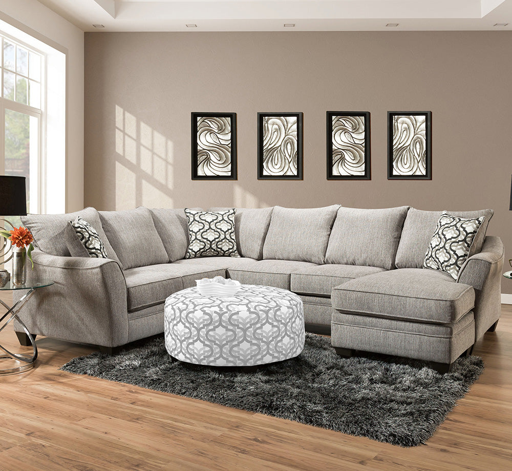 Peak Living - 4810 Dante Concrete Sectional w/ RSF Chaise in Grey - 4810-2124_4827-2124 view 1