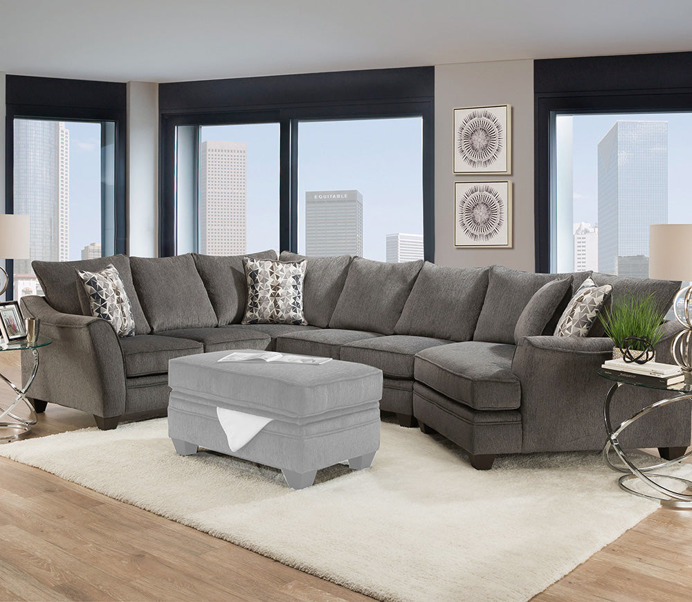 Peak Living - 4810 Tide Anchor Sectional  in Dark Grey - 4810-6363_4815-6363_4822-6363 view 1