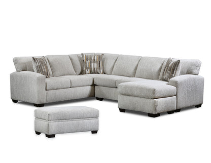 Peak Living - 5250 Reckon Taupe RSF Chaise Sectional w/ Ottoman in Taupe - 5210-3811_5230-3811_5251-3811_52506-3811 view 1