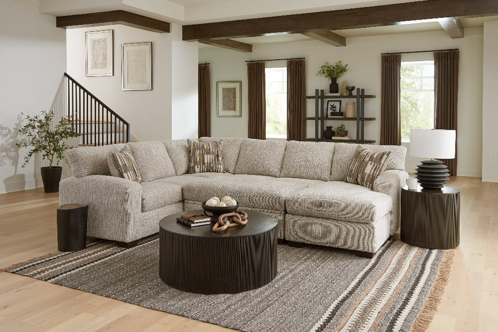 Peak Living - 5250 Reckon Taupe RSF Chaise Sectional w/ Ottoman in Taupe - 5210-3811_5230-3811_5251-3811_52506-3811 view 2