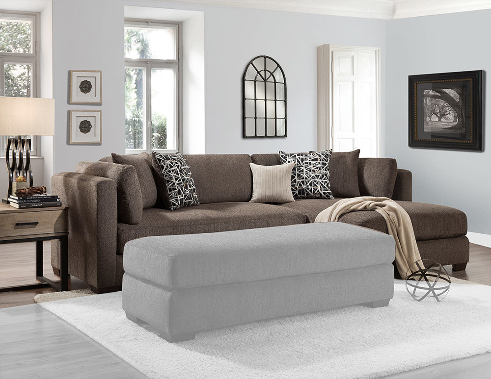 Peak Living - 5500 M10987 Clove Chaise Sectional in Brown - 5510-4571_5518-4571 view 1
