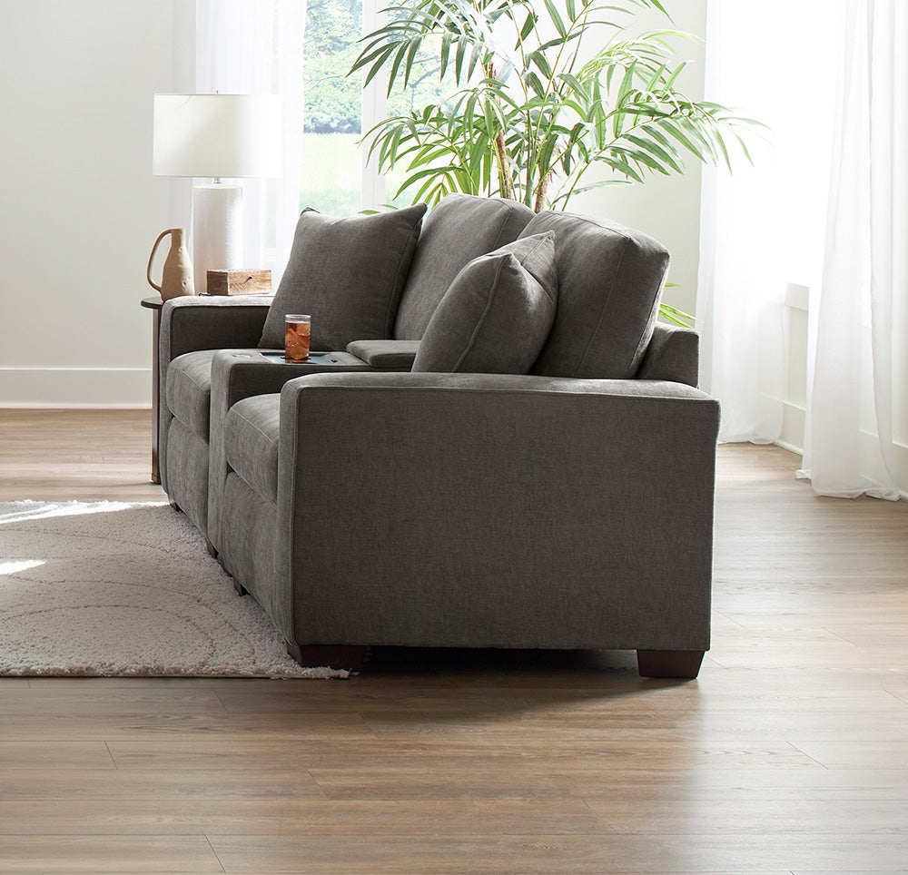 Peak Living - 730 Cardiff Mocha Loveseat w/ Console in Brown - 73076-4705_73077-4705_73018-4705 view 1