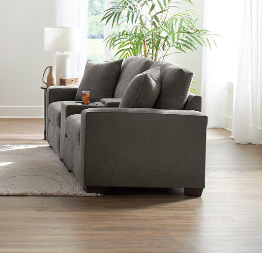 Peak Living - 730 Cardiff Mocha Loveseat w/ Console in Brown - 73076-4705_73077-4705_73018-4705 view 1