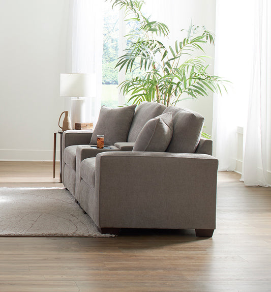 Peak Living - 730 Cardiff Sand Loveseat w/ Console in Sand - 73076-4702_73077-4702_73018-4702 view 1