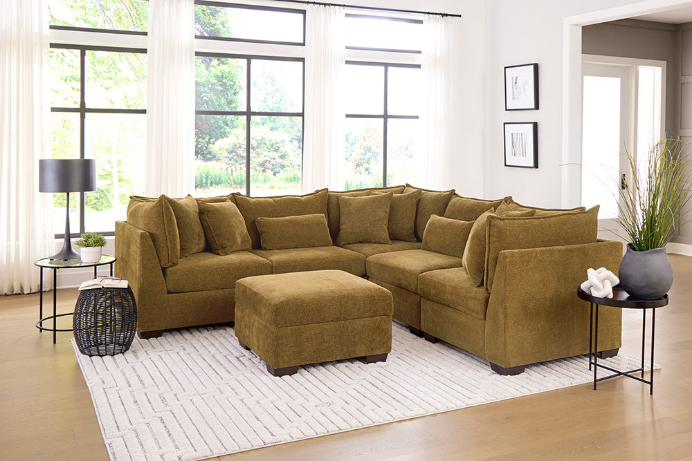 Peak Living - 850 Dino Amber Sectional in Amber - 85024-4354_85024-4354_85024-4354_85011-4354_85011-4354_85006-4354 view 1