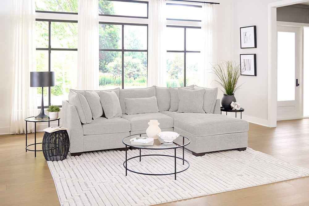 Peak Living - 850 Dino Ivory Sofa Chaise in Ivory - 85024-4353_85011-4353_85013-4353 view 1
