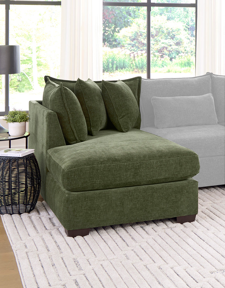 Peak Living - 850 Dino Olive LSF Chaise in Green - 85012-4352 view 1