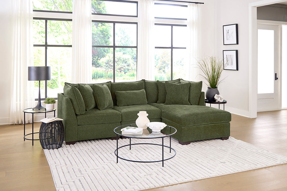 Peak Living - 850 Dino Olive Sofa Chaise in Green - 85024-4352_85011-4352_85013-4352 view 1