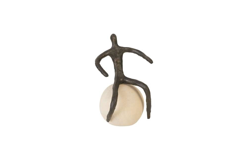 Phillips Collection - Abstract Figure on Bleached Wood Base, Bronze Finish - TH96039 veiw 1