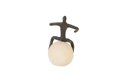 Phillips Collection - Abstract Figure on Bleached Wood Base, Bronze Finish - TH96039 veiw 2