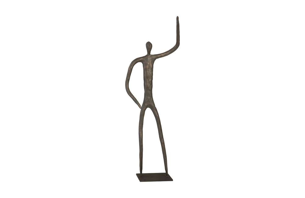 Phillips Collection - Abstract Figure on Metal Base, Bronze Finish, Arm Up - TH96035 veiw 1