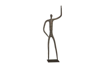 Phillips Collection - Abstract Figure on Metal Base, Bronze Finish, Arm Up - TH96035 veiw 1