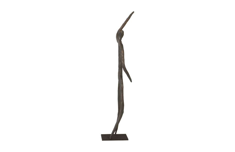 Phillips Collection - Abstract Figure on Metal Base, Bronze Finish, Arm Up - TH96035 veiw 2