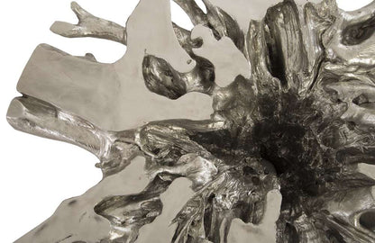 Phillips Collection - Abyss Cast Root Coffee Table With Glass, Silver Leaf - PH67967 veiw 4