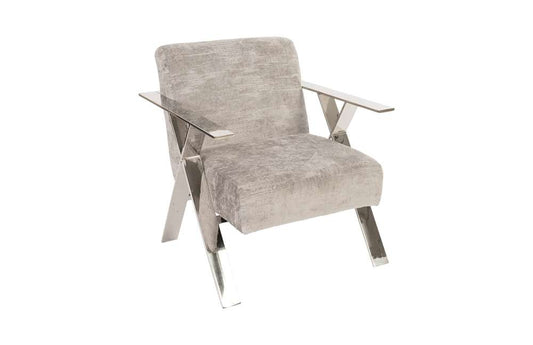 Phillips Collection - Allure Club Chair, Diva Gray , Stainless Steel Frame - PH81456 veiw 1