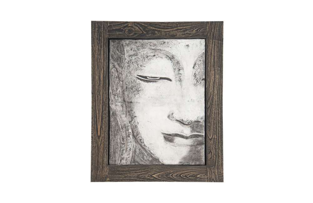 Phillips Collection - Antique Concrete Buddha Relief Wall Art, Looking Straight - ID63207 veiw 1