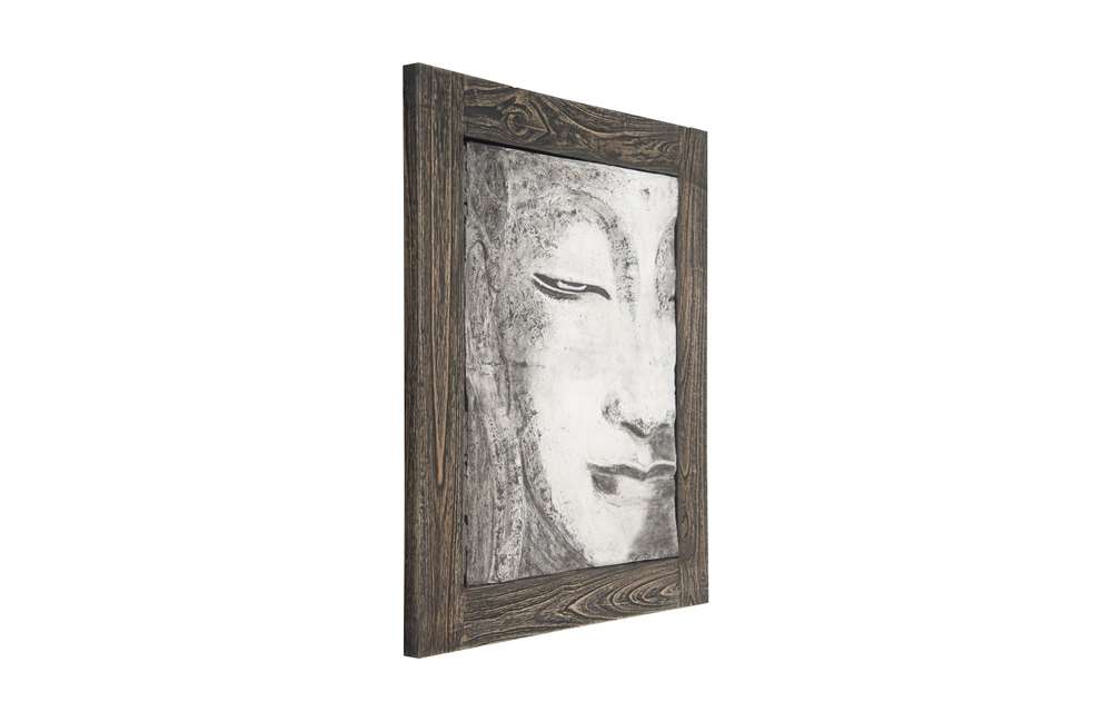Phillips Collection - Antique Concrete Buddha Relief Wall Art, Looking Straight - ID63207 veiw 2